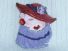 Red Hat Lady with purple feather boa pin