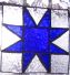 Cobalt Blue Stained Glass Morning Star Quilt Block