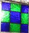 Cobalt Blue and Green Stained Glass Quilt Block