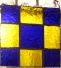 Cobalt Blue and Yellow Stained Glass Nine Patch Quilt Block