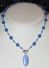 Faceted Cloudy Glass Light Sapphire Bead Lariat Necklace with Baby Blue Fre