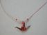 Red Origami Crane Necklace